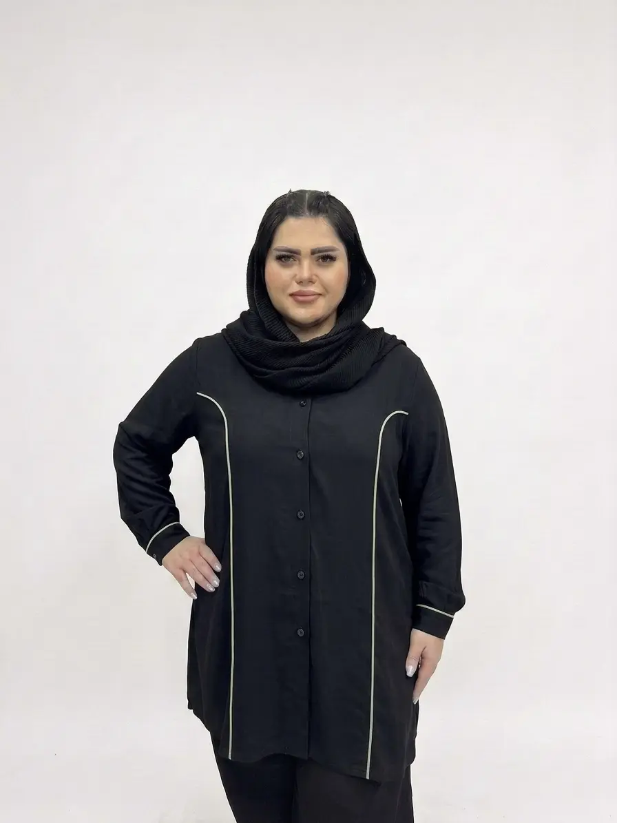 مانتو سایز بزرگ زنانه مدل طرح عصایی (در ۶ رنگ متنوع)